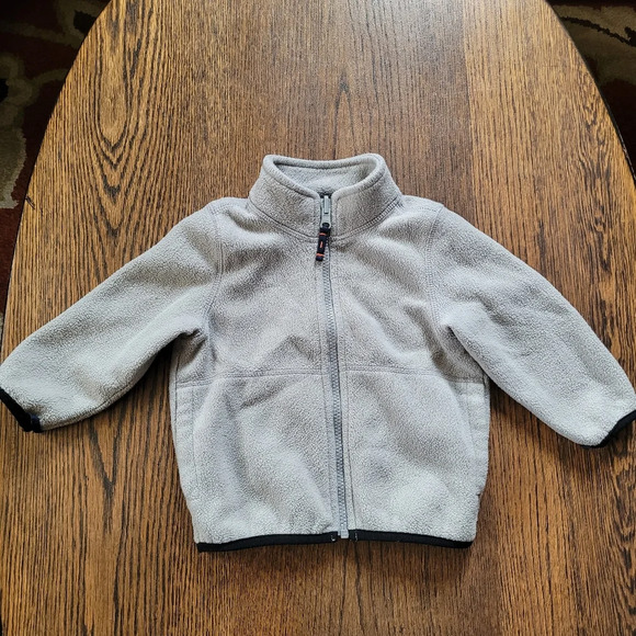 The Children’s Place Gray Fleece Zip Up Hooded Jacket Size 18-24 Months - Picture 1 of 7